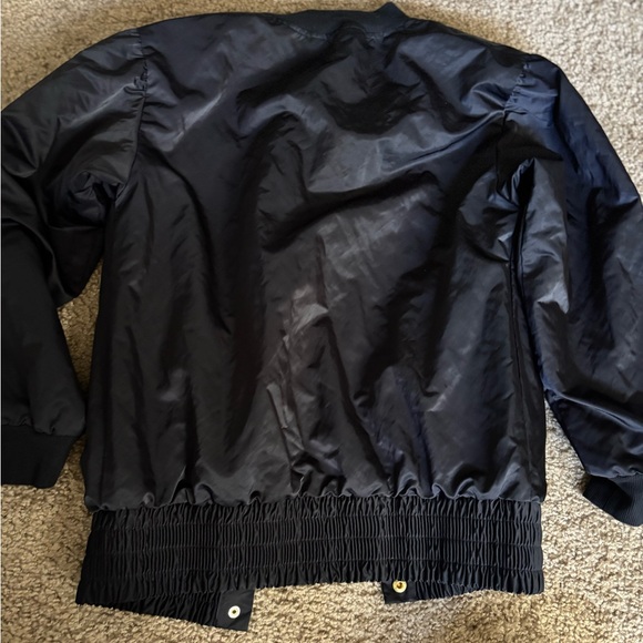 Victoria Black Bomber Jacket with Gold Buttons - Picture 2 of 3